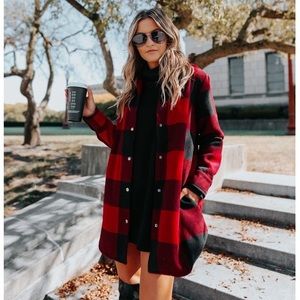 LIKE NEW // BB Dakota Eldridge Shacket in Red Buffalo Check